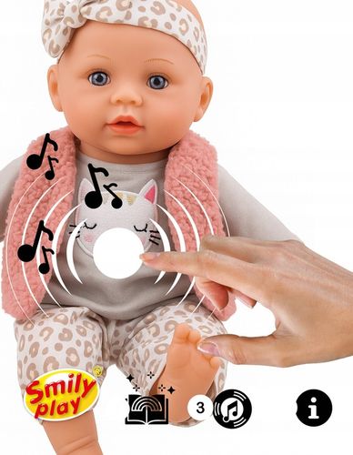 Lalka bobas duża 32 cm interaktywna śpiewa mówi 2 języki PL EN SMILY PLAY na Arena.pl