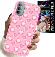 ETUI DO MOTOROLA G31 / G41 - SERCA KRATKA RÓŻOWA OBUDOWA CASE + FOLIA