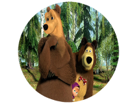 Opłatek na tort Masza i Niedzwiedź