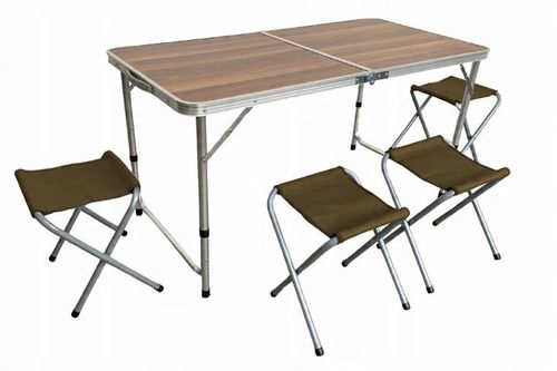 Zestaw Turystyczny Stolik Składany Stół 4 Krzesła 5w1 Kempingowy Krzesełka na Arena.pl