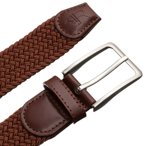 jasnobrązowy, pleciony pasek  srebrną klamrą - rovicky na Arena.pl