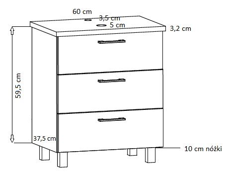 Szafka łazienkowa ROMA 60  biały/dąb craft złoty z umywalką Lara (W3) na Arena.pl