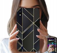 ETUI DO SAMSUNG A10 - ZŁOTE RAMKI, ELEGANCKIE WZORY + SZKŁO
