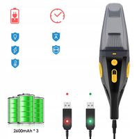 ODKURZACZ SAMOCHODOWY RĘCZNY MOCNY BEZWORKOWY FILTR HEPA 9500Pa 120W USB