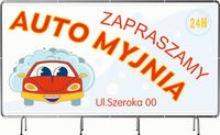BANER REKLAMOWY 300x150 cm różne wzory projekt w cenie AUTO MYJNIA