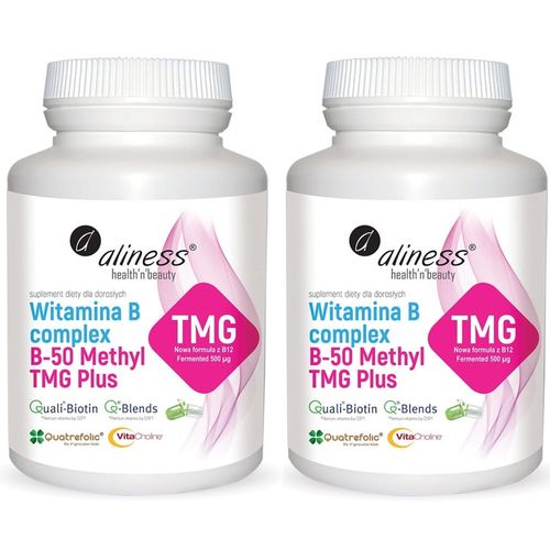 2x Aliness WITAMINA B-50 Methyl Complex 100 kaps Cholina Tiamina B12 na Arena.pl