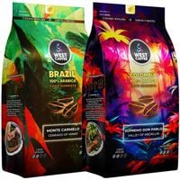 Kawa Ziarnista 2KG ZESTAW Brazylia + Kolumbia 100% Arabica Świeżo
