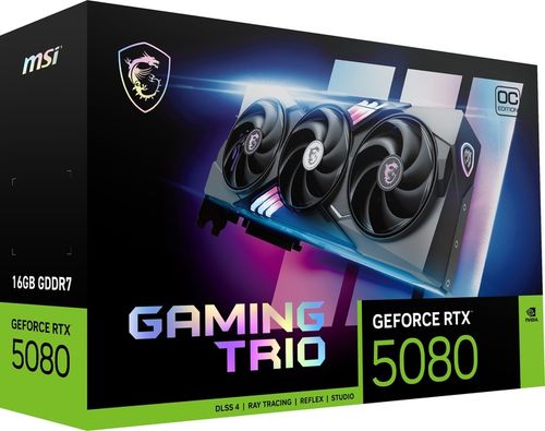 Karta graficzna MSI GeForce RTX 5080 Gaming Trio OC 16GB GDDR7 DLSS4 na Arena.pl
