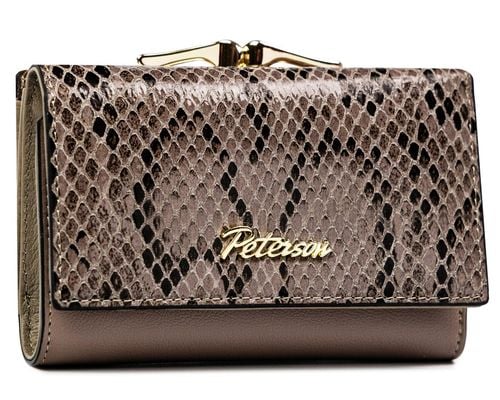 skórzany portfel damski z wężowym wzorem - peterson na Arena.pl