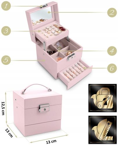 PUDEŁKO SZKATUŁKA NA BIŻUTERIĘ KUFEREK ORGANIZER na Arena.pl