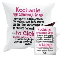 PREZENT NA WALENTYNKI ZESTAW PODUSZKA + KUBEK CHŁOPAKA DZIEWCZYNY ŻONY MĘŻA