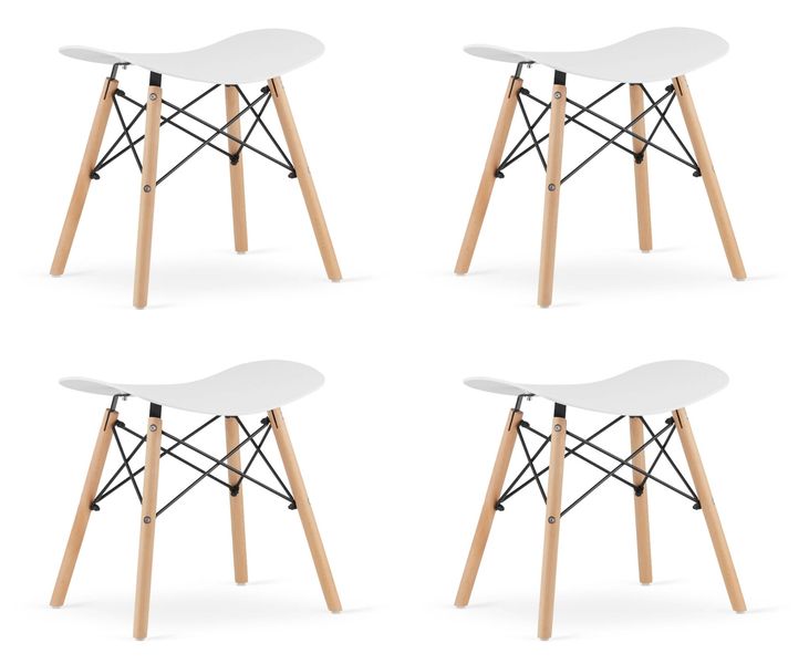 Taboret KORFU - biały x 4 zdjęcie 1