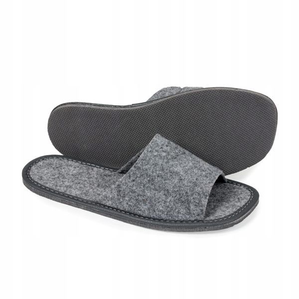 FILCOWE KAPCIE DAMSKIE SZARE KLAPKI DOMOWE POLSKIE zdjęcie 3