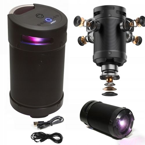 GŁOŚNIK BLUETOOTH PRZENOŚNY MANTA XBASS 360 100W TWS USB MP3 WODOODPRONY na Arena.pl