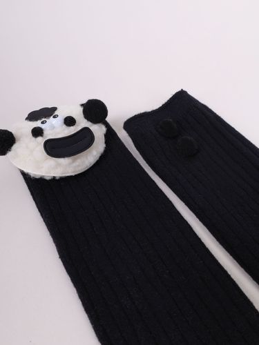 Skarpety prążkowane zabawna buźka z uszami czarne onesize YOCLUB na Arena.pl