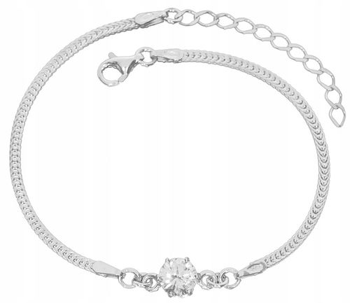 SREBRNA BRANSOLETKA DAMSKA CYRKONIA NA RĘKĘ REGULOWANA DLA NIEJ + GRAWER na Arena.pl