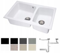 ZLEW ZLEWOZMYWAK GRANIT 8 kolorów 80x50 + SYFON