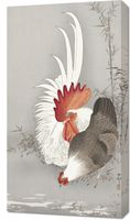 Obraz 50x90cm Rooster and Chicken, Koson Japoński Vintage do Salonu