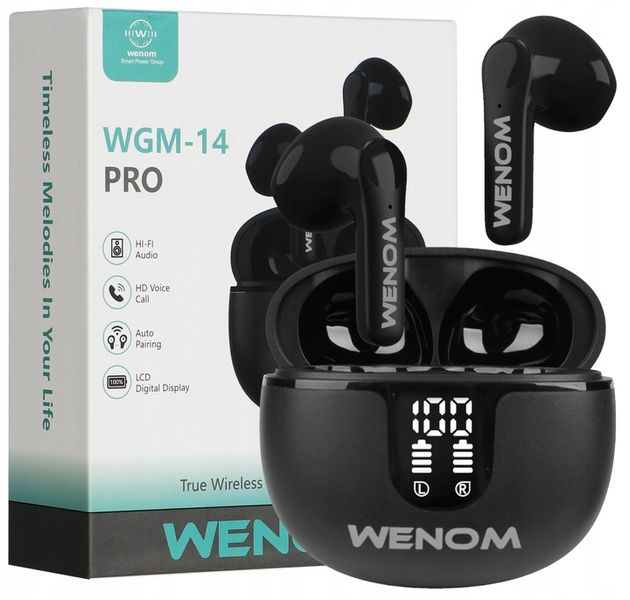 Słuchawki Bezprzewodowe Douszne Sportowe Wodoodporne Wenom WGM 14 PRO TWS zdjęcie 9