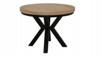 STÓŁ OKRĄGŁY ROZKŁADANY NOGA METAL SALON KUCHNIA 110cm+2x50cm