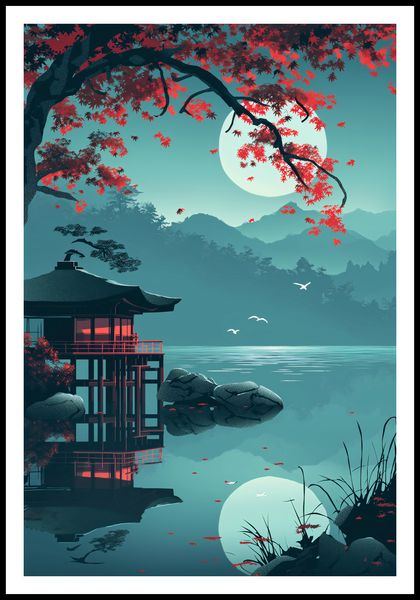 Plakat 61x90,5cm Japoński Pawilon zdjęcie 3