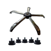 Podstawa chrom do fotela obrotowego pięcionóg podstawa fotela + ślizgi