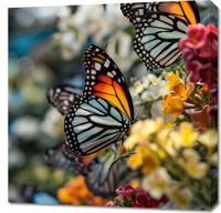 Obraz 70x70cm Motyle Na Łące
