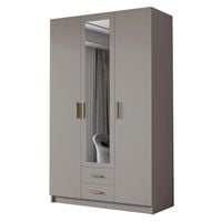 Szafa ADA II 120 cm - pojemna garderoba z lustrem - KASZMIR+ZŁOTY