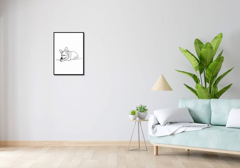 Plakat 42x59,4cm Śpiący Corgacz zdjęcie 4