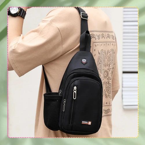 Plecak sportowy torba męska na ramię lekka saszetka wodoodporna czarna na Arena.pl