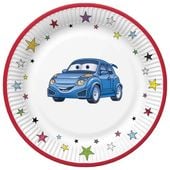 Talerzyki papierowe Auto Cars urodziny wyścigi 23 cm 8 szt.