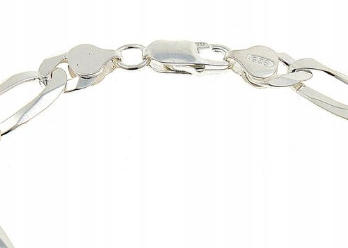 ŁAŃCUSZEK MĘSKI SREBRNY 925 SZEROKI ELEGANCKI FIGARO PEŁNY + GRAWER SREBRO na Arena.pl