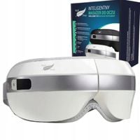 MASAZER DO TWARZY OCZU Z CIEPŁYM KOMPRESEM, 4 TRYBY MASAZU BLUETOOTH BIAŁY