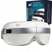 MASAZER DO TWARZY OCZU Z CIEPŁYM KOMPRESEM, 4 TRYBY MASAZU BLUETOOTH BIAŁY