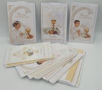 karnet komunia święta brokat  mix 25 szt