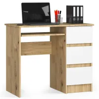 Biurko komputerowe, szuflady, prawe, ASTOR, 90x50x77 artisan | TYLETEGOTU