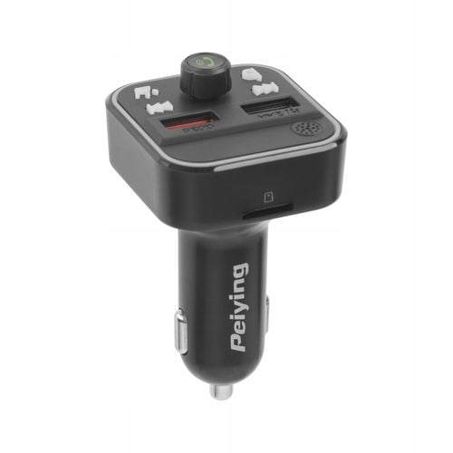 Transmiter FM Bluetooth 5.3 2xUSB SD ładowarka QC Peiying na Arena.pl