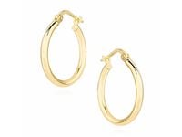 Eleganckie pozłacane srebrne kolczyki gładkie koła kółka polerowane połysk srebro 925 G0099G