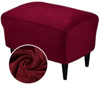 POKROWIEC NA PODNÓŻEK PUF ELASTYCZNY WELUR AKSAMIT BORDOWY