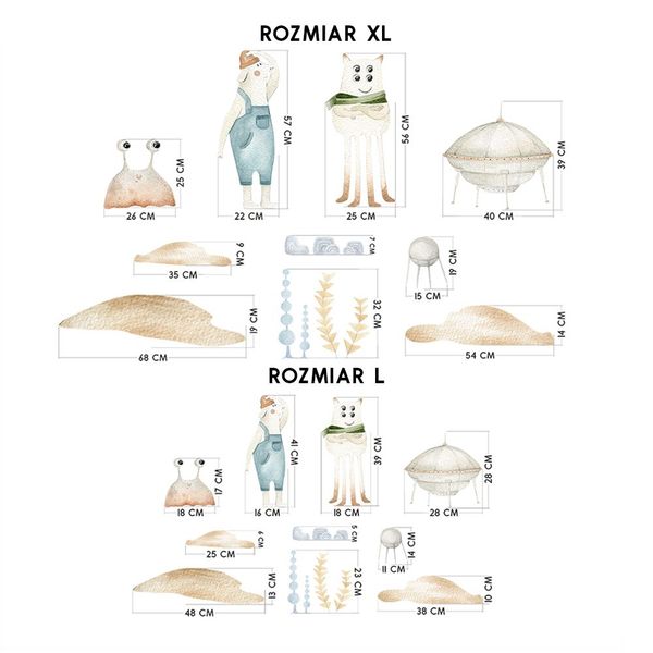 Naklejki Zestaw Kosmiczny Kazik, Marian i Bolek DK414 L zdjęcie 4