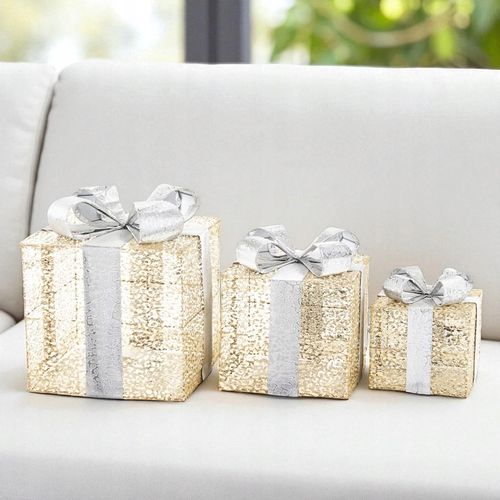 Ozdoba Prezenty zestaw 3 szt. LED Figurka świetlna świąteczna prezentowy na Arena.pl