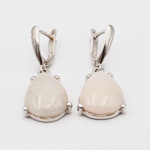 Kolczyki z morganitami w srebrze rodowanym. na Arena.pl