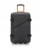 Walizka Średnia Podróżna Miękka Na Kółkach PUCCINI Czarna EM50249B-1