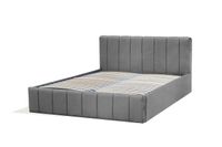 Szare łóżko tapicerowane NINA / R91 180x200 cm