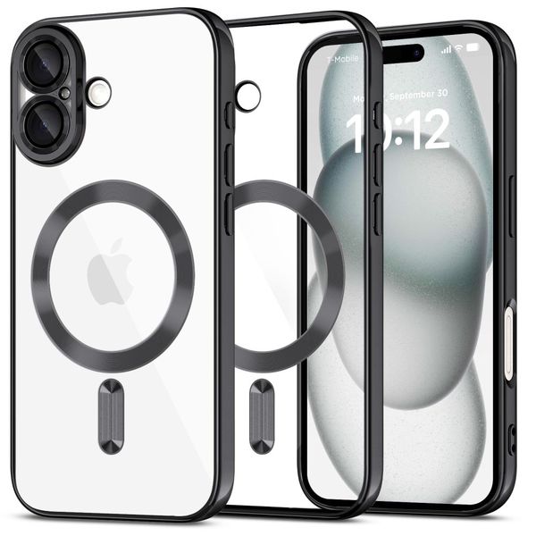 Etui Tech-Protect MagFlex MagSafe DO iPhone 16 Czarne Transparentne zdjęcie 1