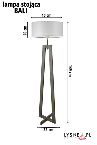 Lampa podłogowa BALI  abażur walec brązowy E27 na Arena.pl