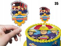 TOPPER NA TORT ozdoba dekoracja urodziny torcik STRAŻAK SAM STRAŻ BAJKA