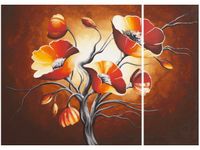 70X50CM MAKI BRĄZACH DWÓJ OBRAZ NIESYMETRYCZNY