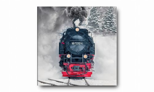 OBRAZ NA PŁÓTNIE 056 Lokomotywa 50x50cm na Arena.pl