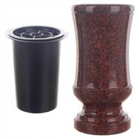 Duży wazon nagrobkowy mrozoodporny flakon nagrobny na grób + wkład z kratką